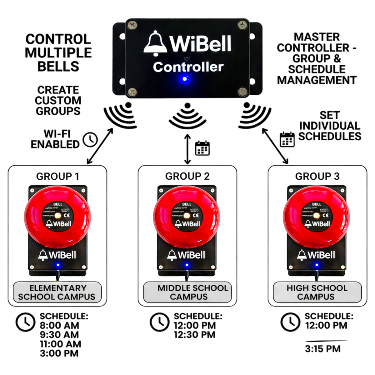Programable Bell WiBell Programmable Bell System | No Subscription | Made in USA
